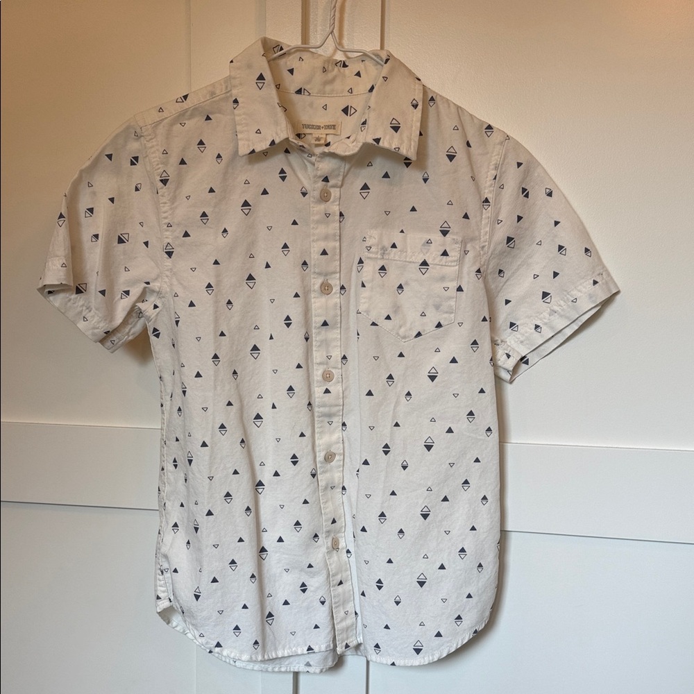 White and Blue Patterned Boys Shirt